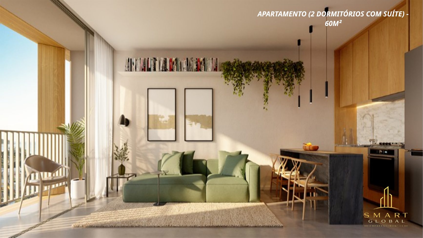 Óppera — Apartamento 60 m² (2 dormitórios com suíte)