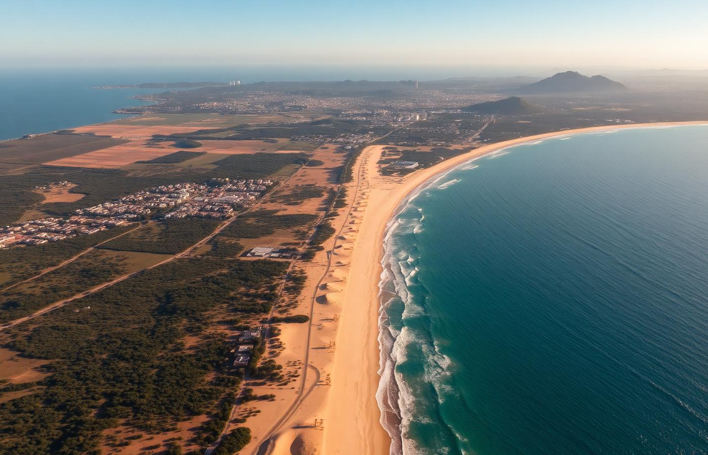 Vista aérea da orla do Campeche em Florianópolis