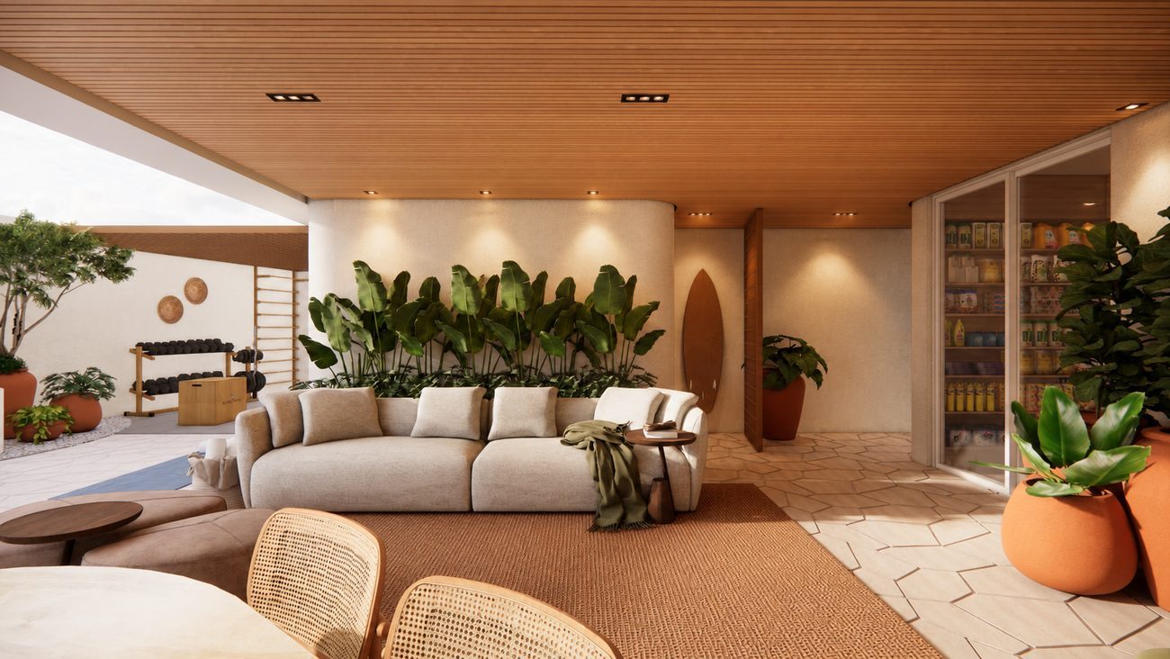 Nalu Campeche — Living do loft duplex